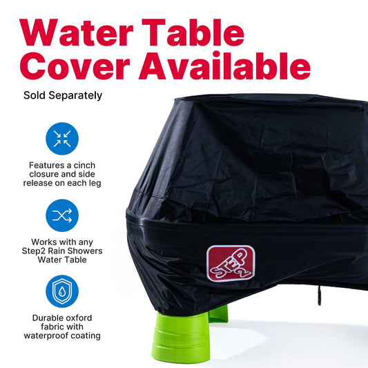 Step2 Rain Showers & Flow Kids Water Table, Outdoor Toddler Activity Table, 15-Piece Accessory Set, Ages 1.5+ Years Old, Multicolor (Gray, Blue, Red)
