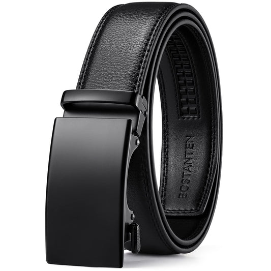 BOSTANTEN Ratchet Mens Belt Leather Dress and Casual with Adjustable Buckle, Trim to Fit