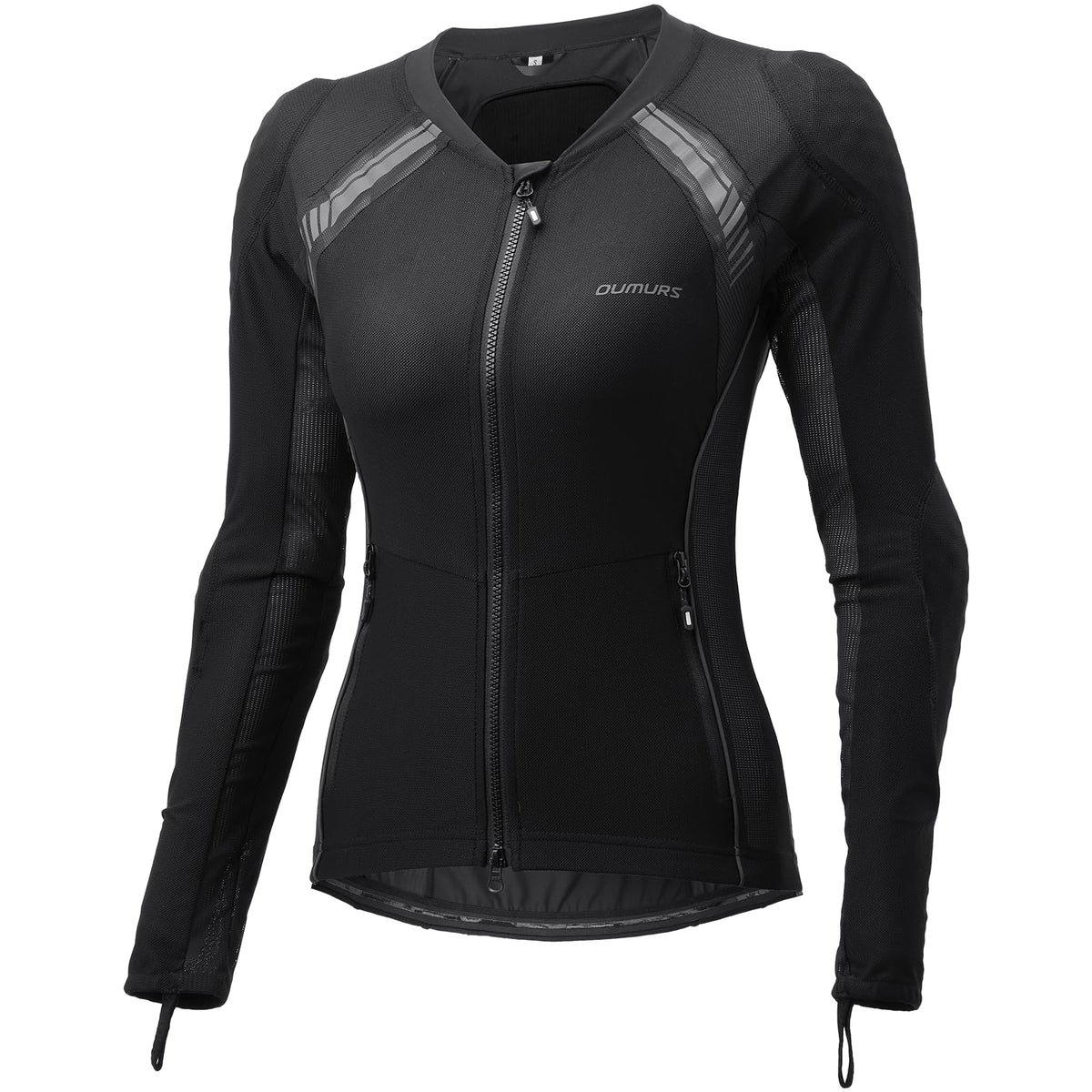 Oumurs Motorcycle Jacket Women Armored Motorcycle Shirt with CE Certified Protective Mesh Jacket with Reflective Strips, All Season Motorcycle Riding Shirt for Motorcycle Bicycle Scooter Riding Gear