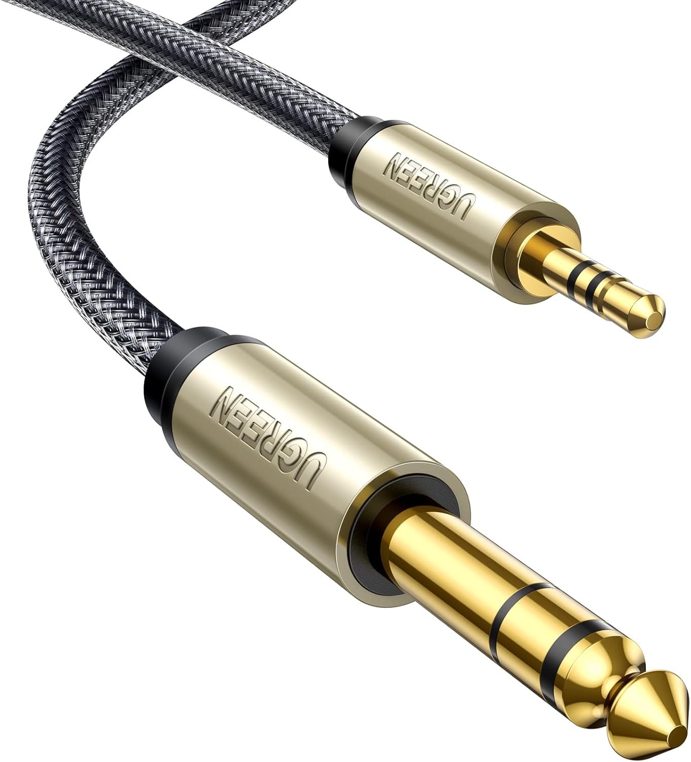 1/8 1/4 3.5mm 6.35mm 16FT UGREEN to Stereo Cable TRS to Audio Cable Guitar to Aux Male Cord with Zinc Alloy Housing