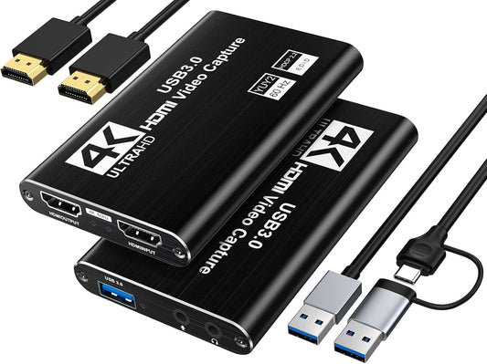XIIXMASK 3.0 4K 1080P 60FPS/2K 30FPS PS5/Camera/PC Video Capture Card, USB Capture Card HDMI Loop-Out, Video Game