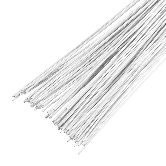 PATIKIL 20 Gauge 14" Floral Stem Wire, 100 Pcs Paper Wrapped Iron Artificial Flower Stem Accessories for DIY Bouquet Stem and Craft Decoration, White