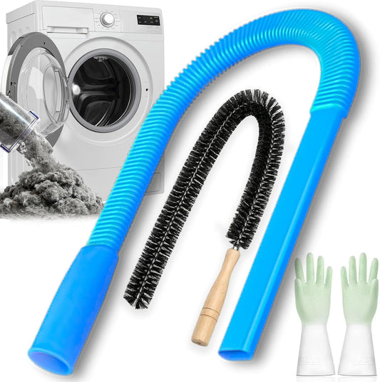 Skiennix Dryer Vent Cleaning Kit - Universal Lint Vacuum Attachment with Flexible Hose & Brush | Quick Lint Removal