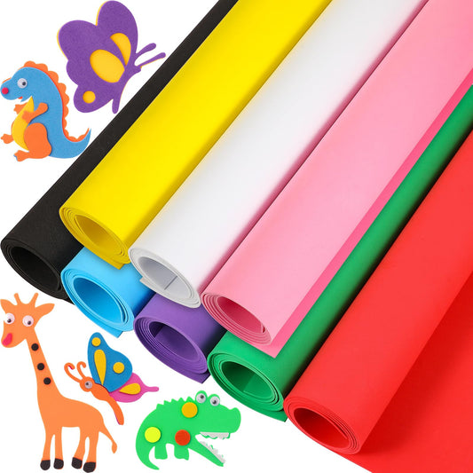 Fainne 8 Pcs Craft Foam Sheet Roll, 39''x13'' Colorful EVA Foam Sheet for Valentine's Day Craft Classroom Bulletin Board Cutout Hanging Decor Wedding Favors DIY Projects(1.5 mm Thick,Classic Colors)