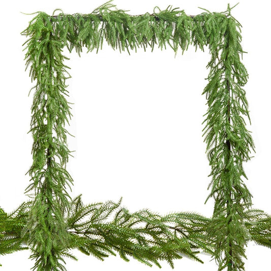 2Pack Artificial Pine Garland 13.2ft Real Touch Winter Greenery, Indoor Outdoor Holiday Decor (2Pack)