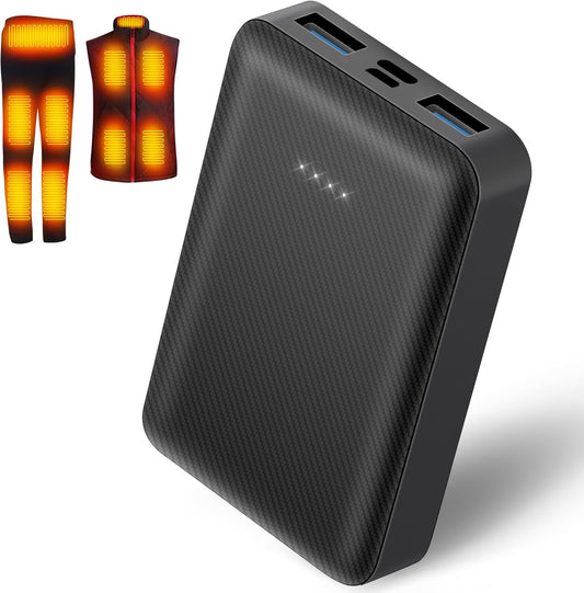 CYCYHEAT 10000mAh Pack 5V2A Pack 5V2A 10000mAh) Battery for Heated Vest Jacket Coat Pants and Heating Underwear, Heated