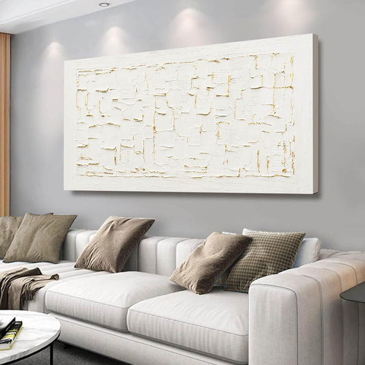 SOUGUAN Textured Wall Art Block Wall Painting Abstract Canvas Wall Pictures 24"x48" Art Posters for Office Artwork for Living Room