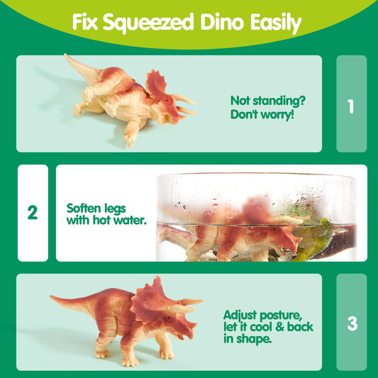 COCO&Friends Dinosaur Toys for Kids 3-5 - Portable Dinosaur Backpack Play Set with Foldable 3D Mat, Pretend Play Toy for 4 Year Old Boy Birthday Gift - Travel Outdoor Beach Toys for Kids Ages 4-8