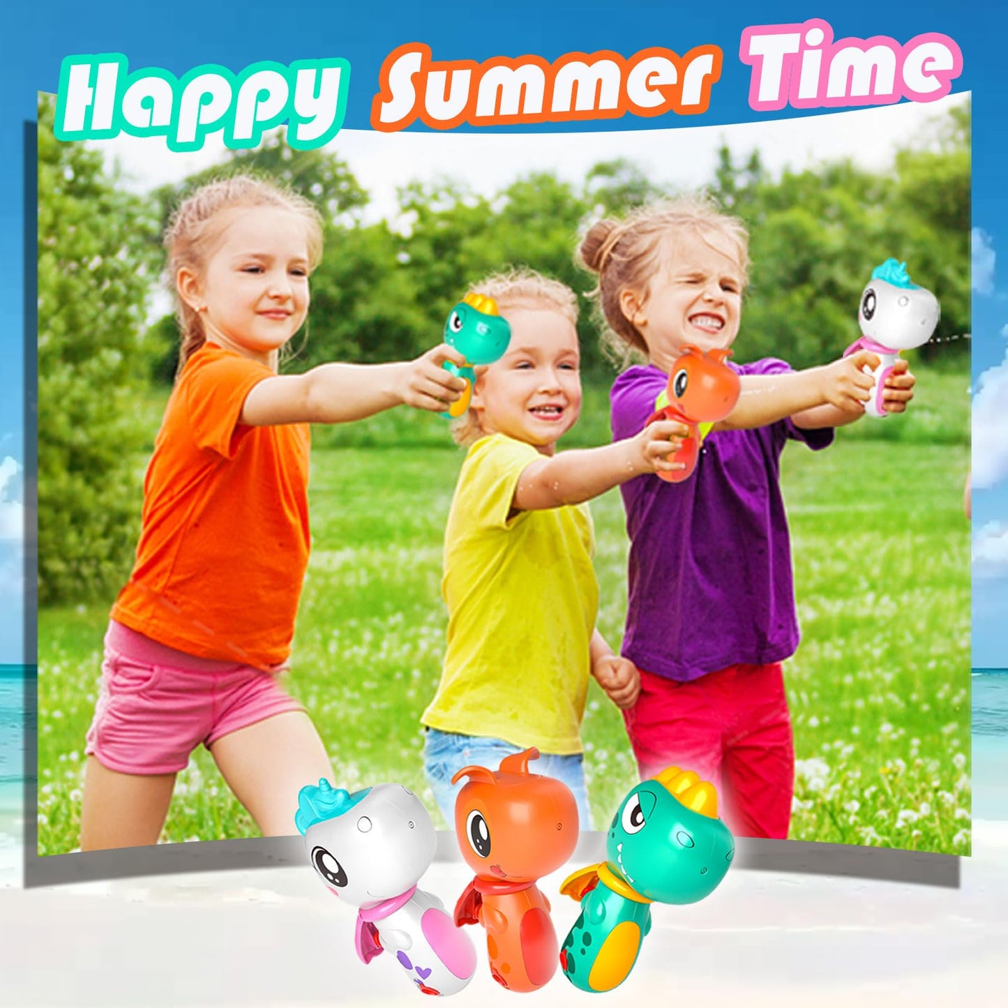 ZEBNYYA 6 Pack Animal Water Gun for Kids, Mini Squirt Gun Water Blaster Soaker Toys, Dinosaur Dog Unicorn Shape Small Water Pistol Gun for Summer Outdoor Pool/Beach/Yard/Party Play