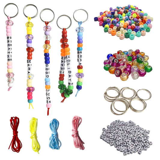 EMYNBO DIY Keychain Making Kit for Adults – 568Pcs Letter Beads & Alphabet Beads for Personalized Name Keychain, Vibrant Colors Craft Kit for Bag Charms & Keychain Accessories, Easy DIY Craft Project
