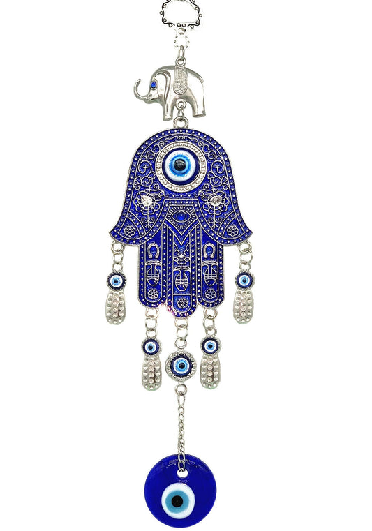 Betterdecor Blue Evil Eye Hamsa Hand Hanging Charm Decoration for Home Office Car -028
