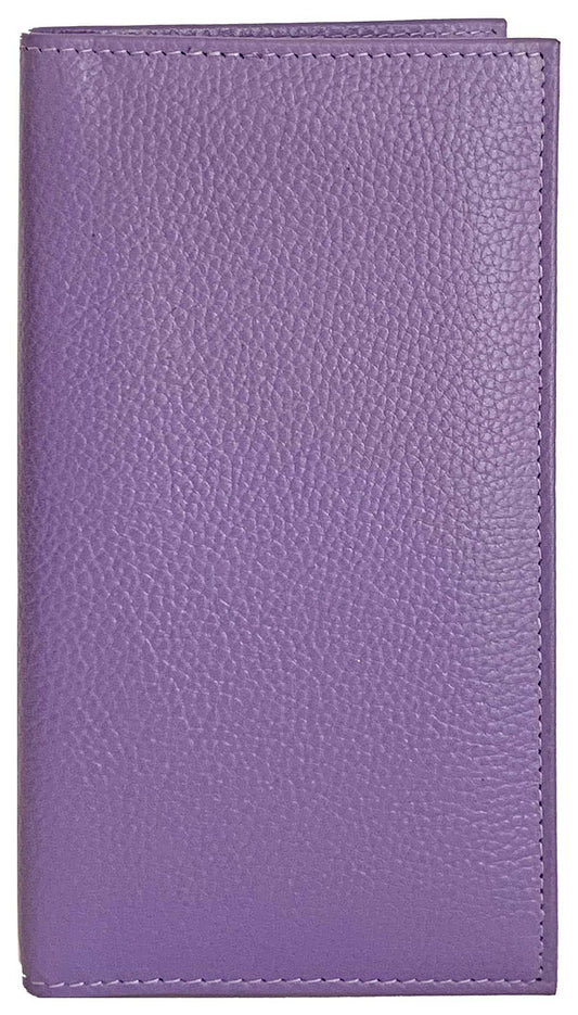 123 Cheap Checks Light Purple Basic Genuine Leather Checkbook Cover For Men & Women
