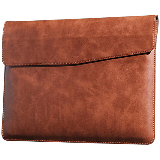CPNVWA 13 Inch Leather Laptop Sleeve Compatible with MacBook Neo 13" 2026 & MacBook Air/Pro 13" (M5/M4/M3/M2/M1, 2025-2018), Magnetic Buckle Closure Protective Case Cover,Brown