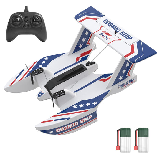DEERC 3CH Amphibious RC Plane for Water, Land & Air, Remote Control Airplane Flying Boat Toys,2.4GHz 6-axis Gyro Stabilizer RTF Glider Aircraft Jet for Kids Adults Beginners Boys