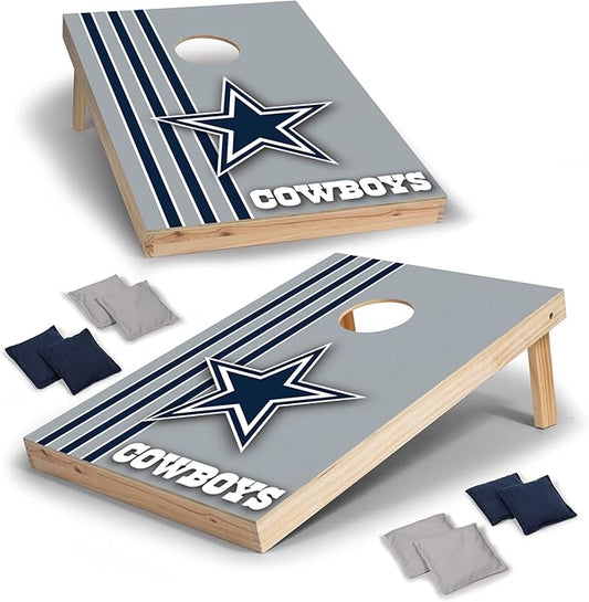 NFL 2' x 3' Solid Wood Cornhole Set with Direct Print HD Team Graphics – Great Gift for Any Football Fan! Bean Bag Toss Family Outdoor Games