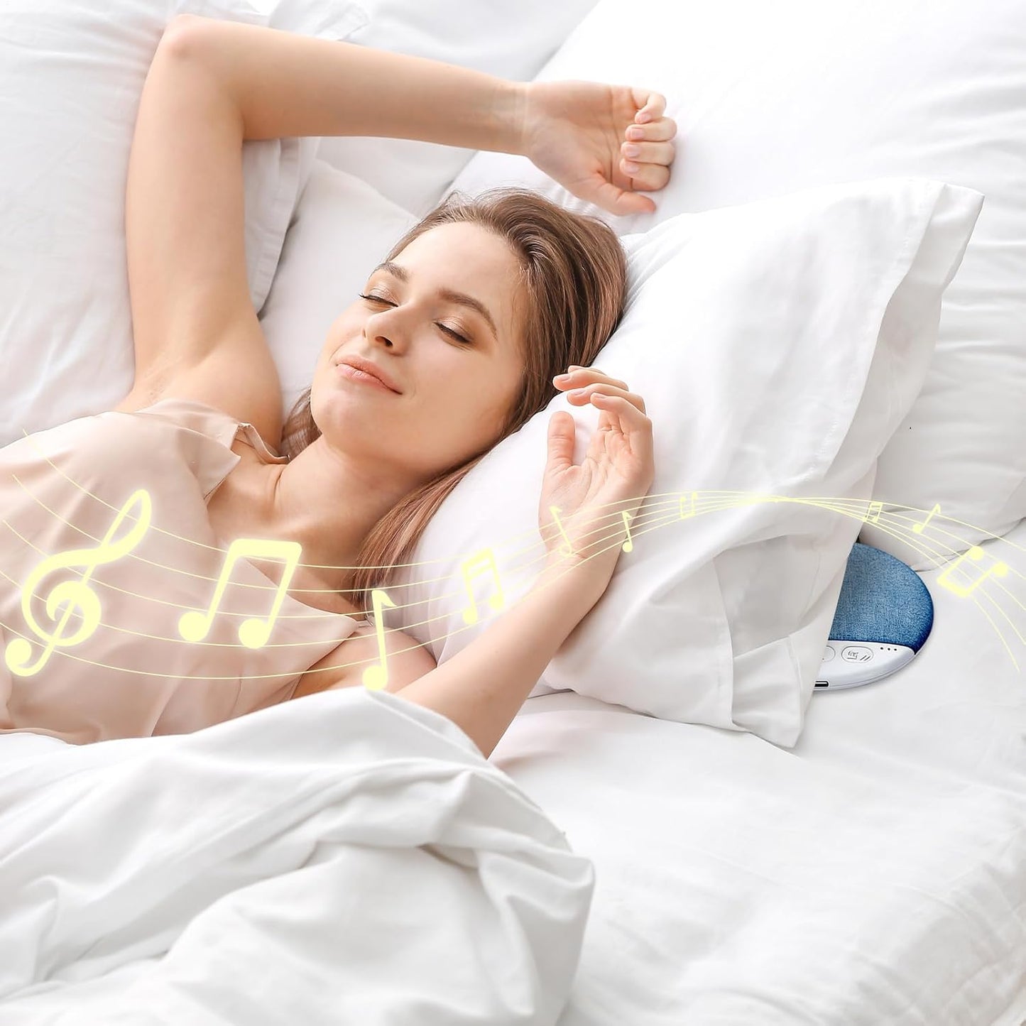 Generic 5.4, 9.6x9.6cm 250mAh 40mm Pillow Speaker for Sleeping, Sleep Pillow Speaker, with White Noise & Wireless