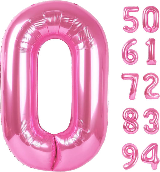 Pink Number Balloon by [Brand Name] - 40 Inch 0 Balloon for Birthday Decorations | Perfect Party Supplies for Women