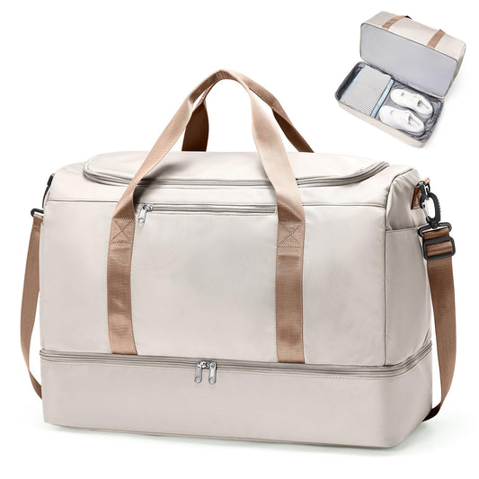 Extra Large Travel Duffle Bag,Carry on Overnight Weekend Bag with Shoes Compartment,Weekender Bags for Women for Travel Business Trips Sport Hospital