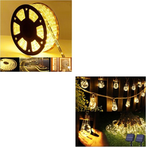 Jnaurb Solar String Lights - 20Ft Warm White LED with 8 Modes | Waterproof for Garden & Patio Decor