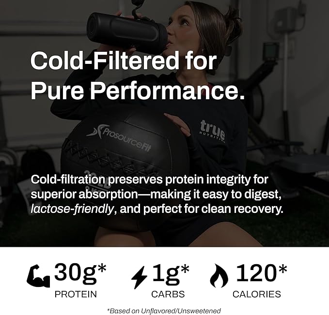 True Nutrition - Chocolate Whey Protein Isolate Cold-Filtration -100% Whey Protein Powder -27g Protein per Serving - Mixes Easily and Tastes Great - Third Party Tested - Chocolate Fudge Brownie - 1lb