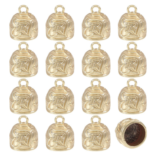 CHGCRAFT 16 Pcs Metal Cord Ends Caps Tibetan Style Alloy Cord Ends for Jewelry Makings DIY Crafts Gold