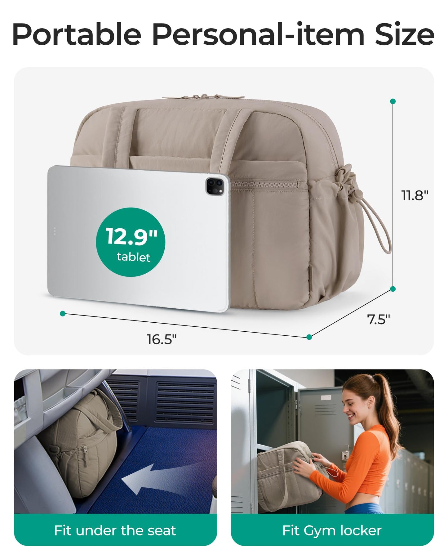 BAGSMART Gym Bag for Women, Duffle Bag for Travel with Wet Pocket, Lightweight Carry on Weekender Duffel, Water Resistant