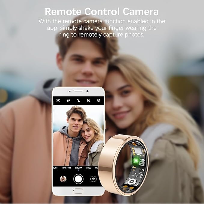 Health Tracker Ring, Smart Health Ring for Women Men with Heart Rate, Blood Oxygen, Sleep Monitor, Steps,Calories, No Subscription Fee, IP68 Waterproof Smart Ring for iPhone & Android (Rose Gold, 11#)