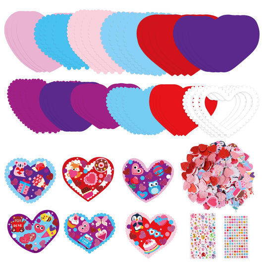 CCINEE 24 Sets Valentine's Day Heart Craft Kits DIY Heart Craft Set for School Gift Valentine's Day Wedding DIY Craft Supplies