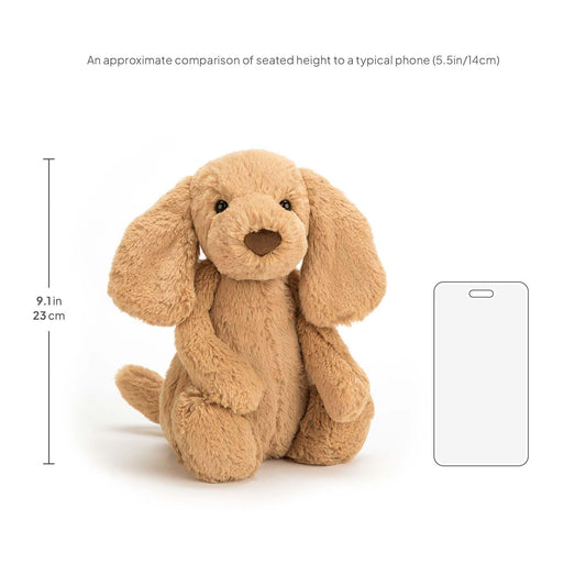 Jellycat Bashful Toffee Puppy Stuffed Animal, Medium 12 inches - Dogs and Puppies Plush Toy - Classic Children's Gift