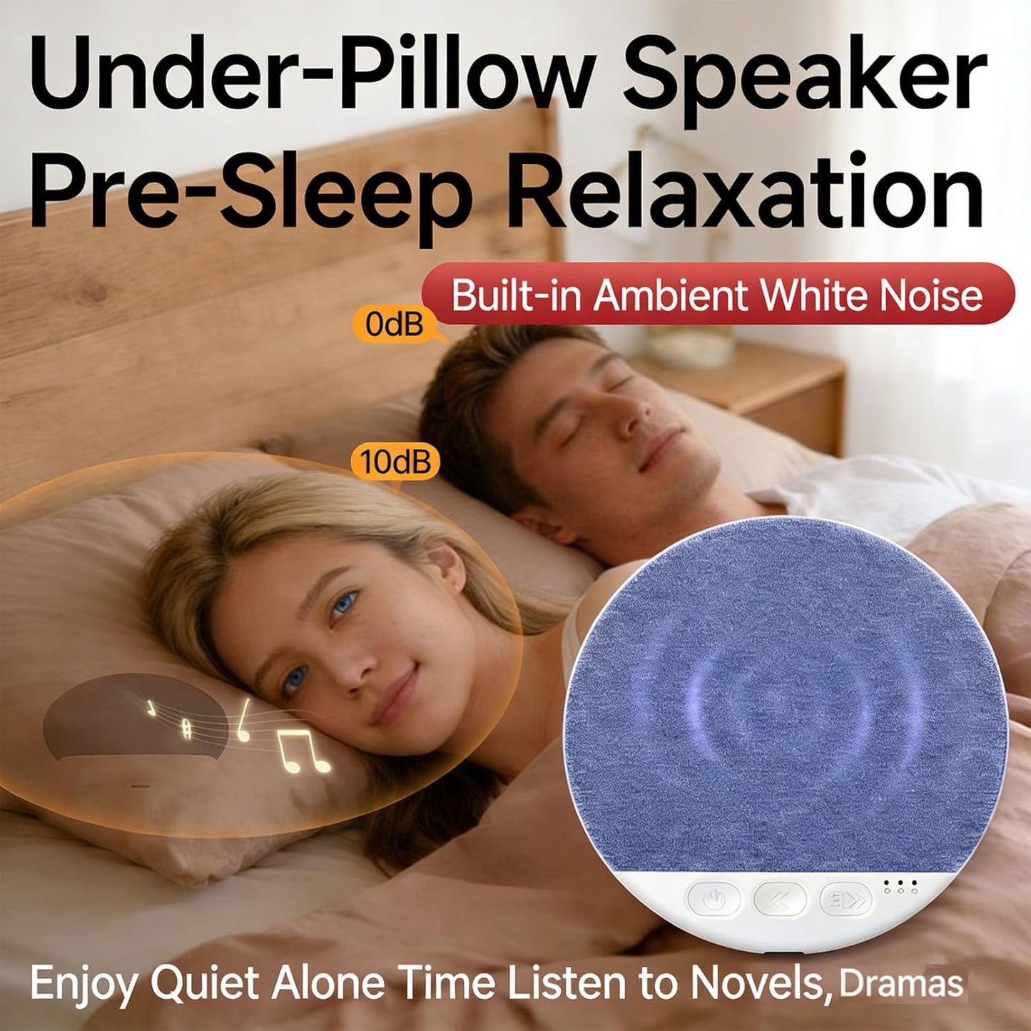 serfpardis 2026 (2Pcs New Pillow Speakers for Sleeping, Under Pillow Speaker for Sleeping Bluetooth with White Noise