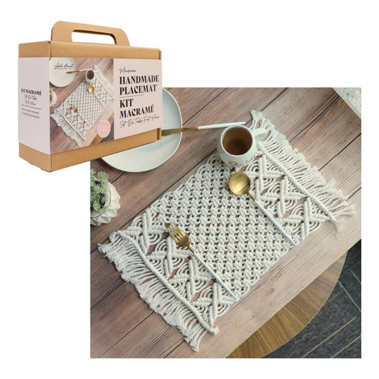 John Bead 2pcs DIY Kit Multicolor Macrame Handmade Placemat for DIY Arts and Crafts Making