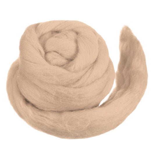 MECCANIXITY Wool Roving Yarn Soft Felting Wool 120g/4.23oz Pure Chunky Roving Yarn for Needle Felting Knitting Blanket Spinning Weaving Art DIY Craft Light Brown