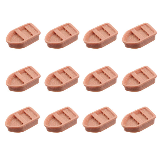 NUOBESTY 12Pcs Miniature Boat Figurines for Fairy Garden Accessories, Plastic Mini Rowboats for Dollhouse Decor, Small Toy Boats for Micro Landscape Terrarium Cake Topper DIY Craft