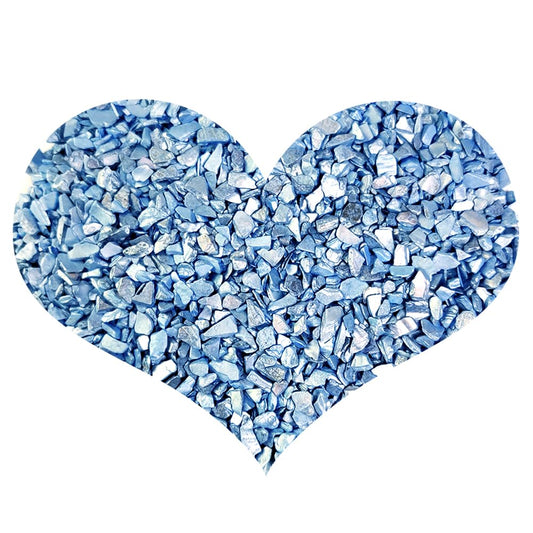 HappyFiller 23 OZ Crushed Shell Chips Broken Pieces,Resin Art Crafts Beach Theme Vase Bowl Filler,Succulent Plants Soil Cover,Candle Holder,Aquarium Pebble,Tabletop Fountain,Wedding Centerpiece,Blue
