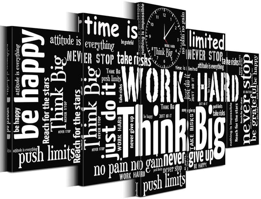Biufo Inspirational Quotes Wall Art Canvas Picture Black White Positive Words Painting for Living Room Office Bedroom Decor (Large)