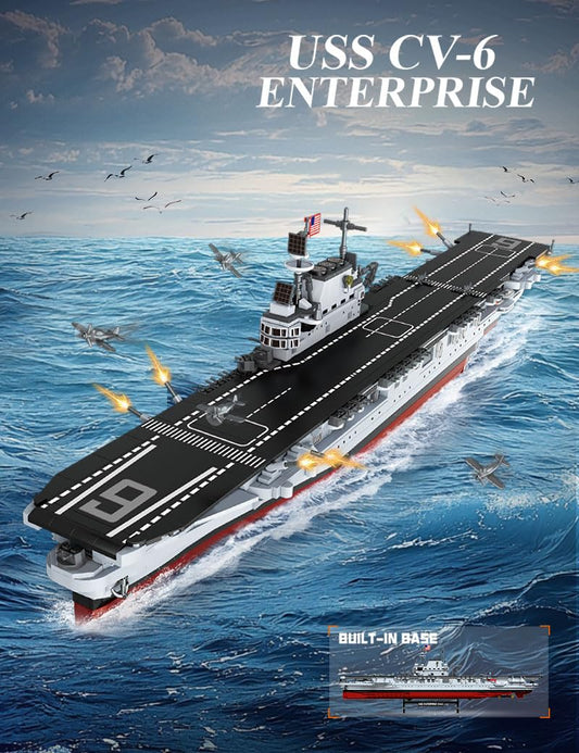 SEMKY Military Series USS Enterprise Aircraft Carriers MOC Building Blocks and Engineering Toy（1883 Pieces）