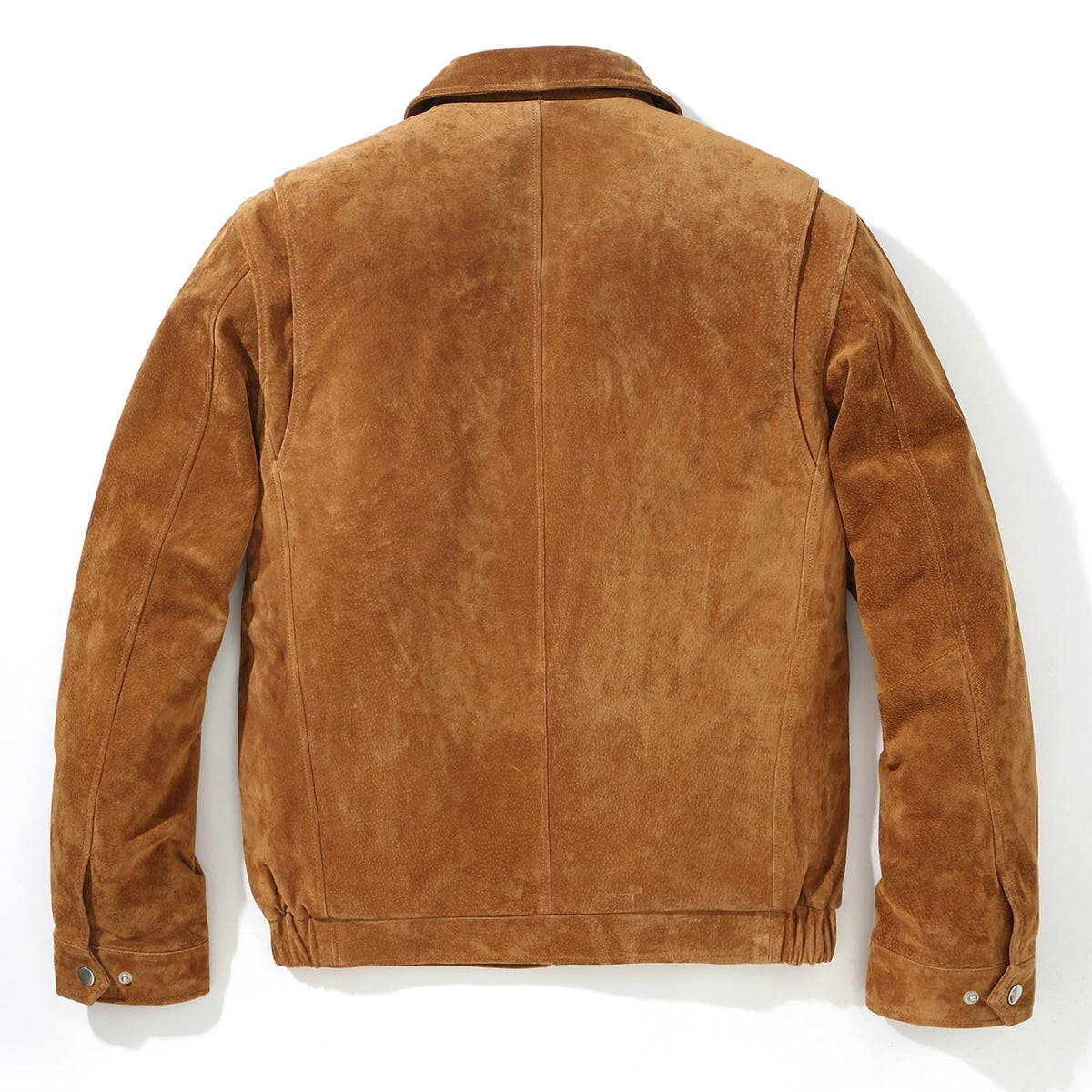 FLAVOR Men's Suede Leather Bomber Jacket Casual Coat for Men (Medium, Brown)