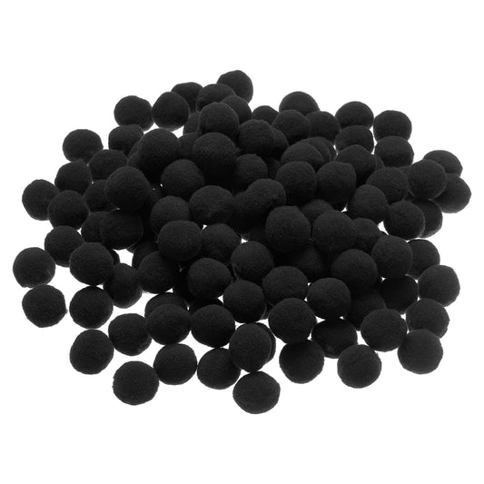PATIKIL Pom Poms 1 Inch/2.5cm, 150 Pieces Small Pom Pom Balls Fuzzy Craft Pompoms for Crafts Arts DIY Decorations Crafting Supplies, Black
