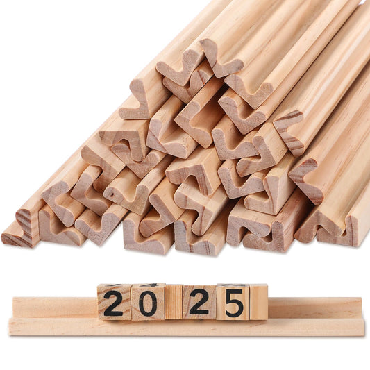 Sumind 32 Pack Wooden Tile Holders Letter Replacement Wood Racks Tile Holders Smooth Trays for Letter Tiles Crafts and Game Stands, 7.36 x 1 x 0.66 Inch