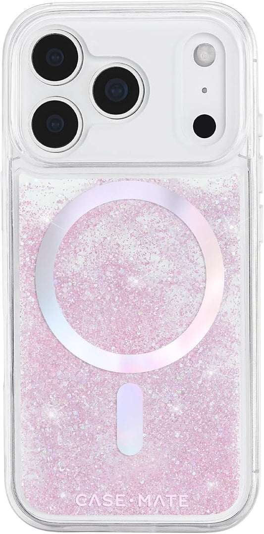 Case-Mate 17 12ft 17 Soap Bubble iPhone Pro Case [Compatible with MagSafe] - Liquid Glitter Phone Case with Drop