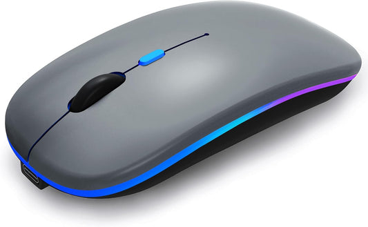 WREANU Use(BT5.2 2.4G Wireless Bluetooth Mouse Rechargeable Laptop Mice with LED Lights Silent Slim and Portable USB)