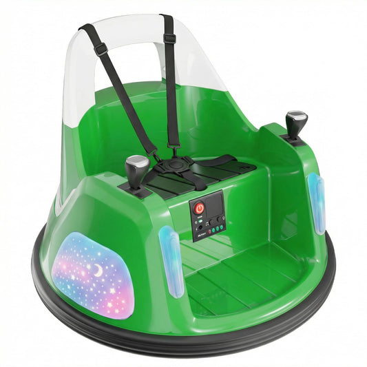 12V Bumper Car, Electric Ride on Toys for Toddlers & Kids 1-3 with Remote Control, 3-Speed, 360° Spin, Music, 5 Lighting Mode, DIY Stickers, Baby Toys Gift