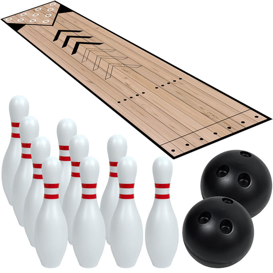 Wensdr Mini Bowling Set, Indoor & Outdoor Home Bowling Set, Bowling Alley Set with Lane, Bowling Pins & Ball Set, Full Bowling Alley Set for Family & Friends