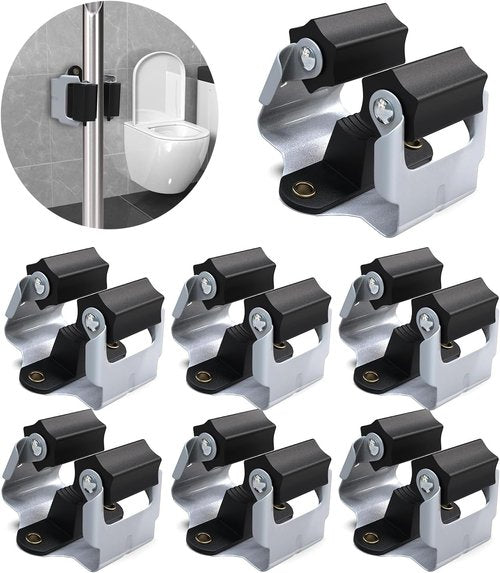 3-H Mop and Broom Holder - Heavy-Duty Wall Mount Organizer for Yard Tools | Black, 6 Pack