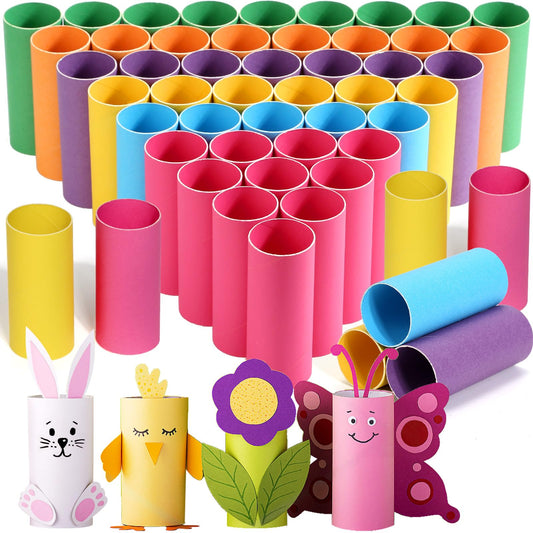 MAPVOLUT 60-Pack Multicolor Cardboard Tubes for Crafts (1.57x3.94 Inch) | Sturdy Kraft Paper Rolls for DIY Art, Craft Supplies, Holiday Decor & Painting Projects