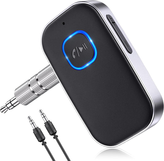COMSOON 3.5mm 16H Bluetooth Receiver for Car, Noise Cancelling AUX Bluetooth Car Adapter, Wireless Audio Receiver