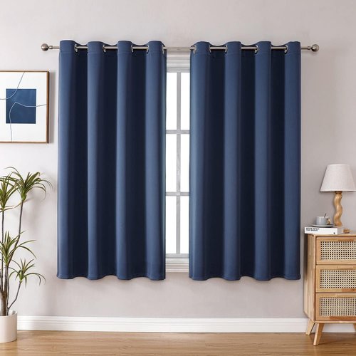 ChrisDowa Blackout Curtains - Thermal Insulated Room Darkening Panels Set (Stone Blue, 52"W x 54"L)