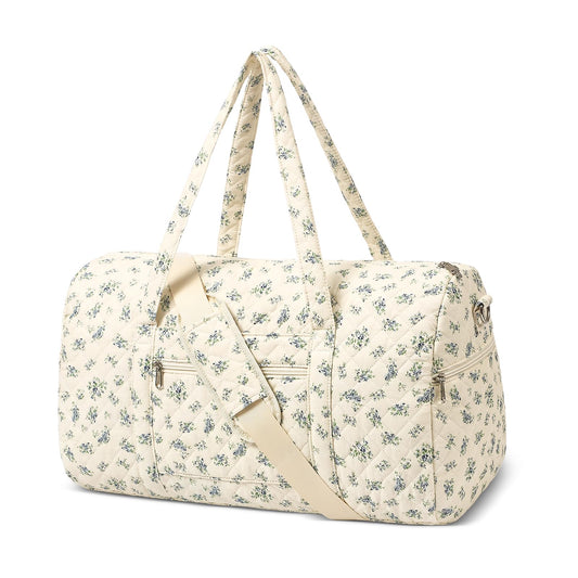 Gym Bag for Women, Cute Duffle Bag, Quilted Duffle Bag for Travel, Floral Duffle Bags, Weekend Bag with Zipper Pocket Dance Bag Organizer