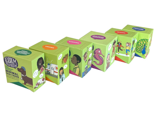 Bjorem Speech® Minimal Pairs Bundle - Comprehensive Phonological Speech Therapy Card Set Approach for Speech Sound Disorders and Discrimination - Includes 6 Decks with Over 300 Target Words