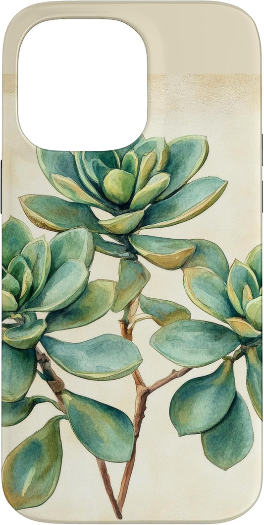 Antique Plant Botanical Art Garden DonaOnca 14 Succulent Jade Plant Vintage Scientific Illustration Plant Case